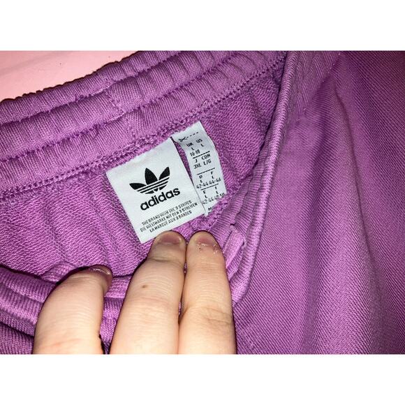 Adidas pinkish purple sweat style shorts size large - Picture 3 of 5